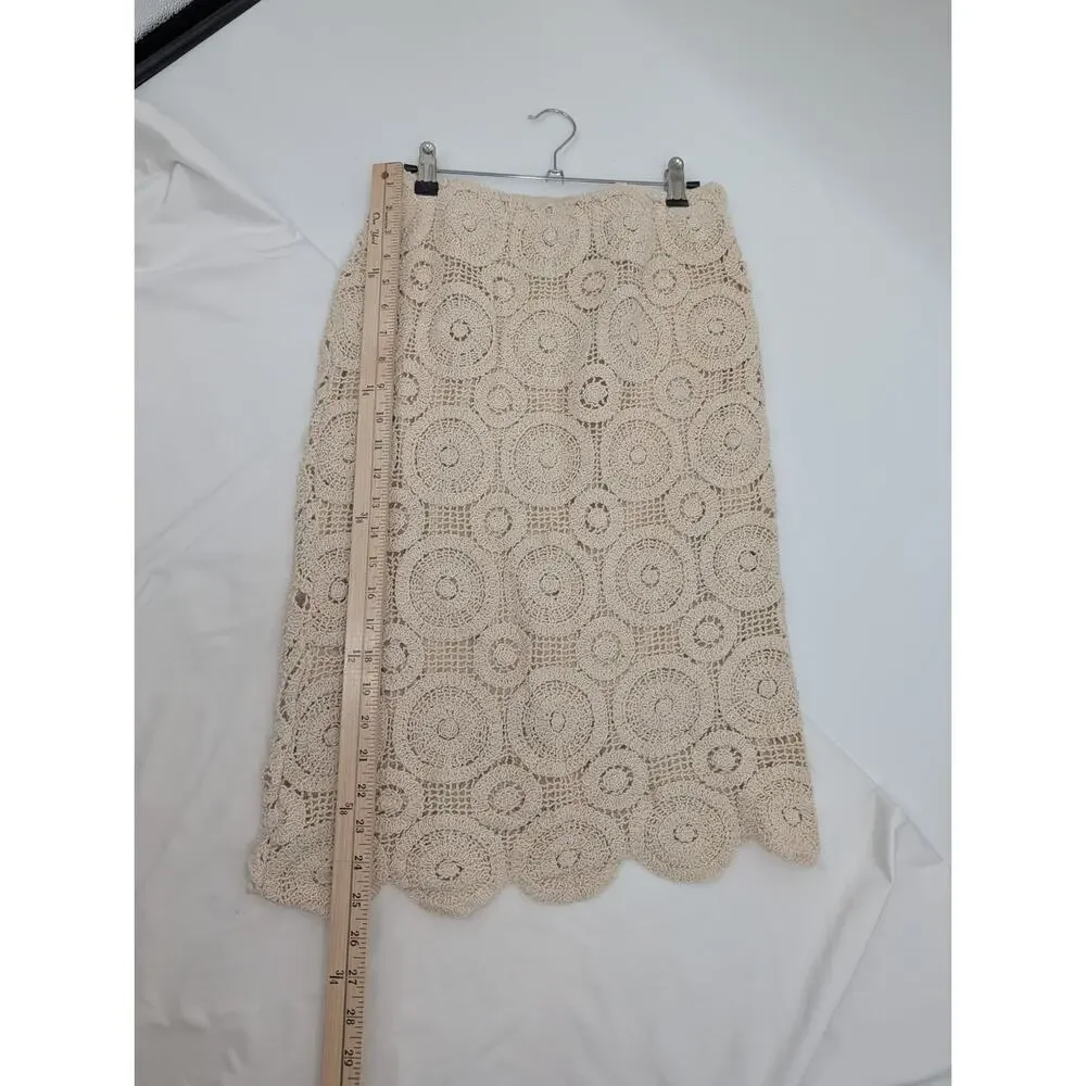 Crochet Midi Skirt Small Boho Bohemian Hippie Coachella Festival Cottagecore